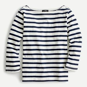 J. Crew Structured Boatneck Striped Tee